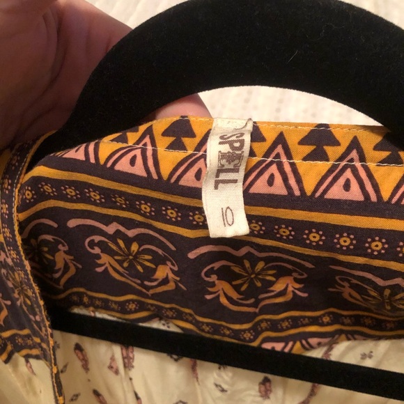 Vintage Spell Desert Wanderer Pink and Brown Boho Romper EUC Medium fit - Picture 4 of 5